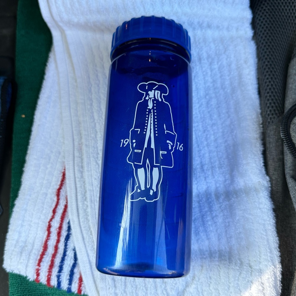 Quaker Ridge Golf Club Blue Water Bottle